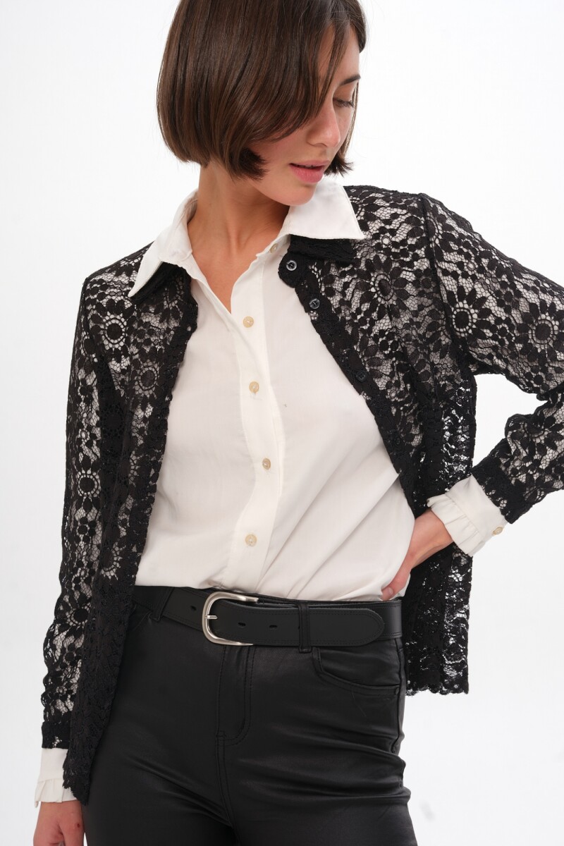 Camisa Dentelle Negro