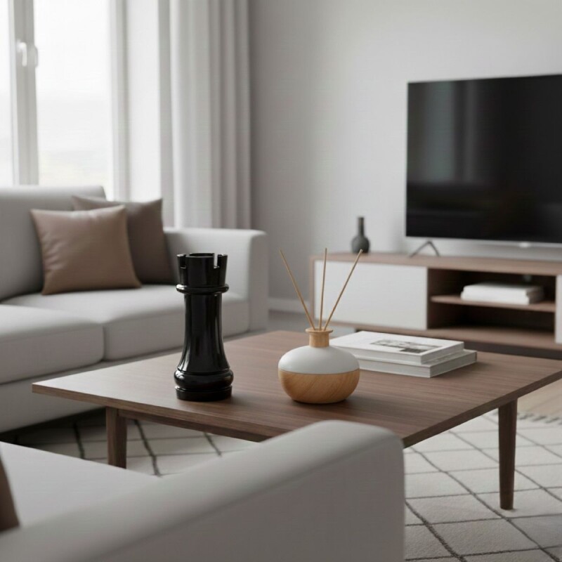 FIGURA AJEDREZ TORRE NEGRO 17X42CM Unica