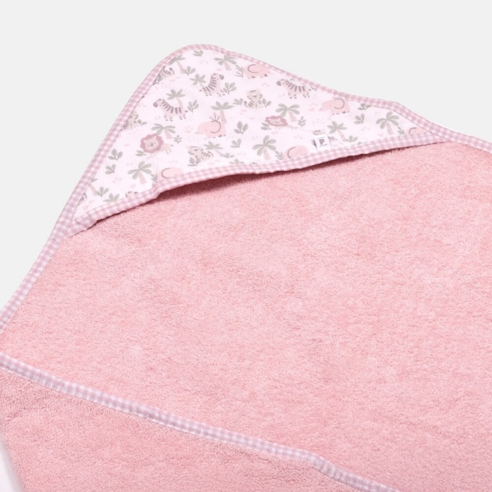 Toalla con Capucha 80x80 Selva Rosa