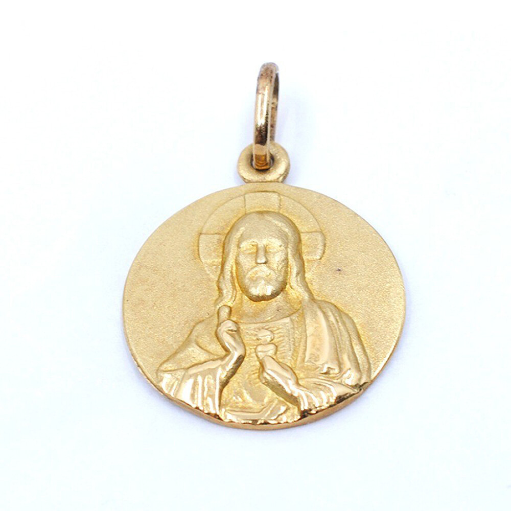 Medalla En Oro 18K Con Imagen sagrado corazón 20 mm Medalla En Oro 18K Con Imagen sagrado corazón 20 mm