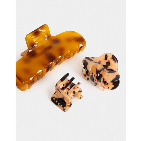 Set De Broches Marron Medio