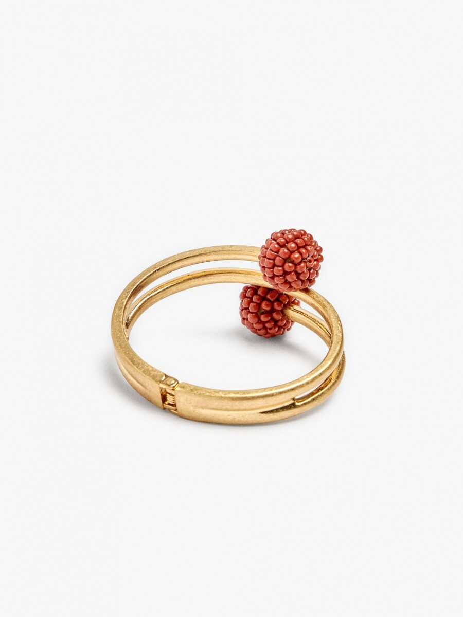 Pulsera Rígida Efecto Espiral Con Abalorios multicolor