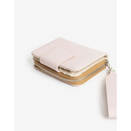 Billetera Texturada Con Solapa Rosa Claro