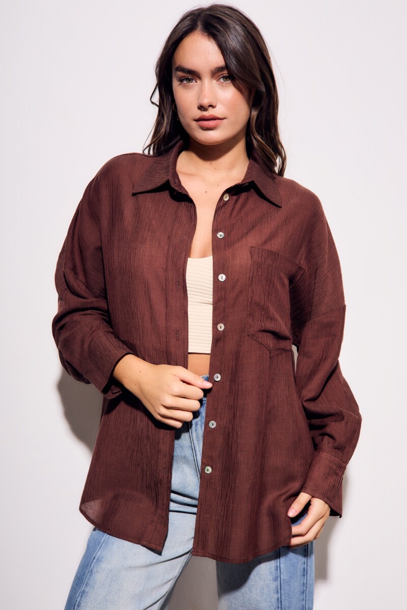 Camisa Tencel Chocolate