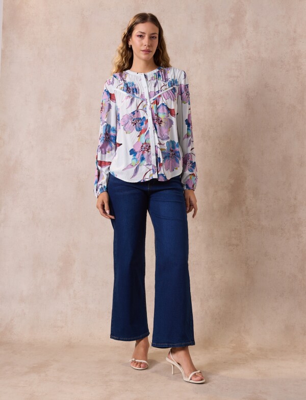 Blusa Botones BLANCO/MULTI