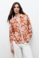 Camisa estampa Dalia lacre