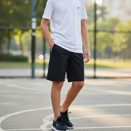 Bermuda Reebok para Niños y Jóvenes Deportiva Urbana Casual Negro