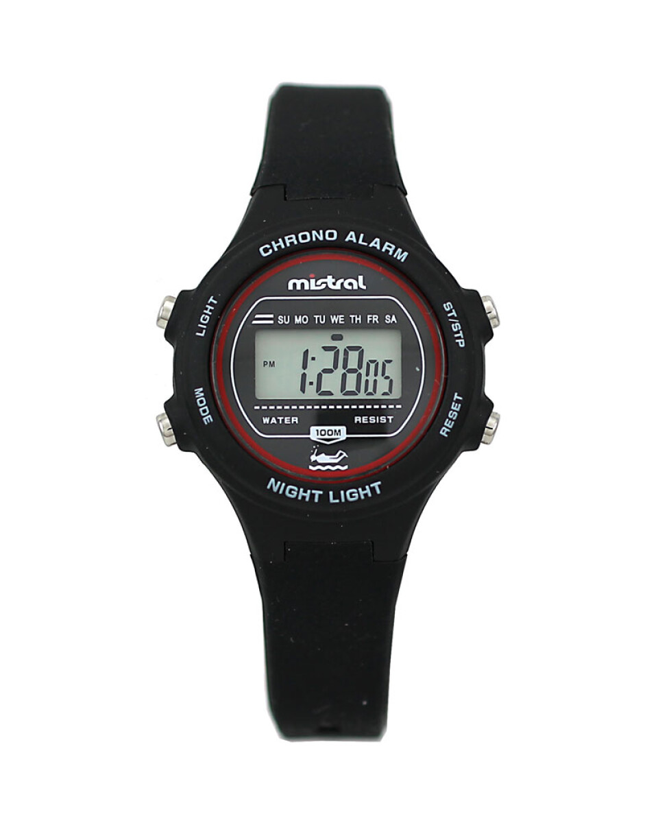 Reloj Mistral Deportivo Silicona Negro. "Producto sin caja" 