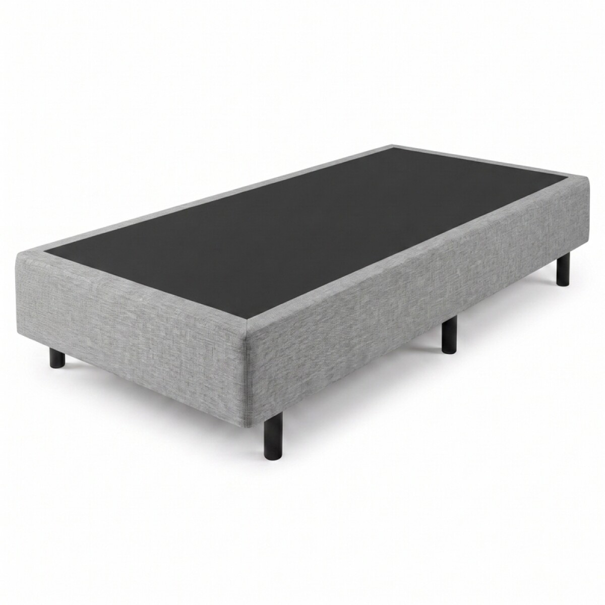 Base Box Sommier Tapizada en Lino Gris para Colchón - 1 PLAZA 78 x 188 x 35 cm 