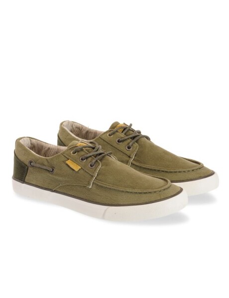 ZAPATO NÁUTICO EN CANVAS BICOLOR Verde