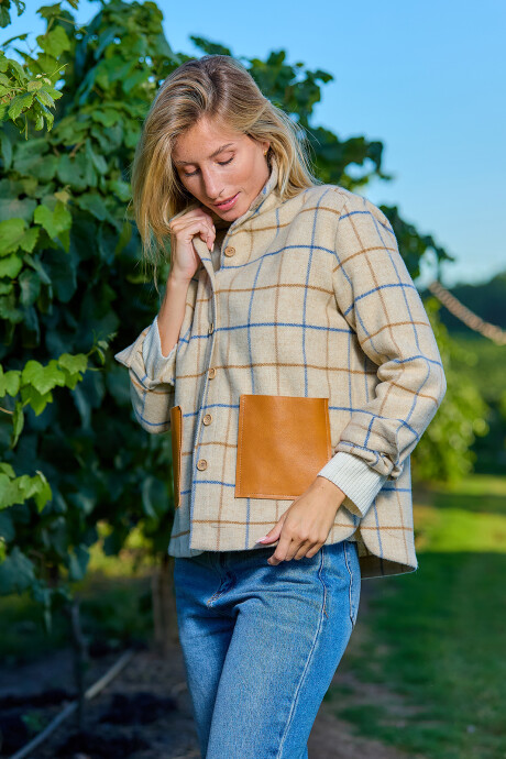 Sobrecamisa Rocío Cuadros Beige