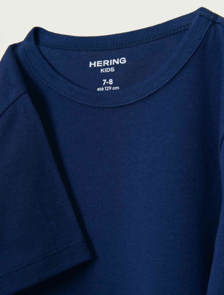 CAMISETA BÁSICA UNISSEX REGULAR AZUL OSCURO