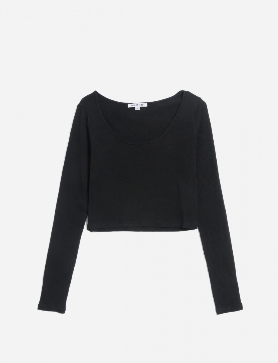 Remera m/l crop top - NEGRO 