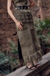 Exotic Raphia Skirt Verde Seco
