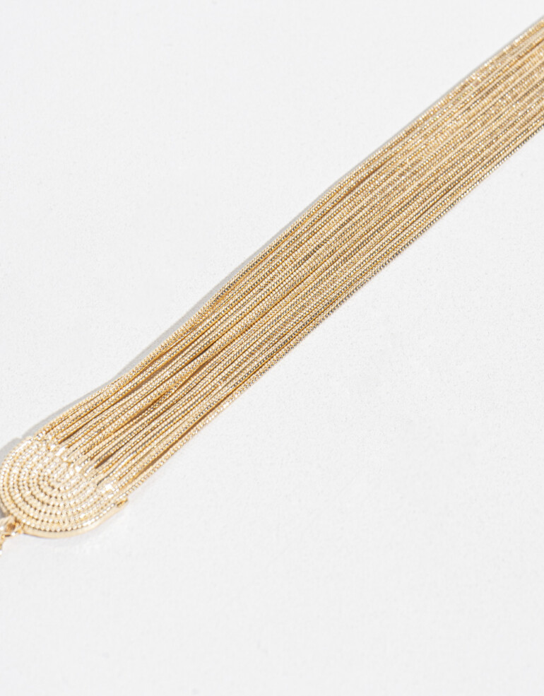 Pulseras Flexibles Metal Pulsera De Cadenas - Dorado