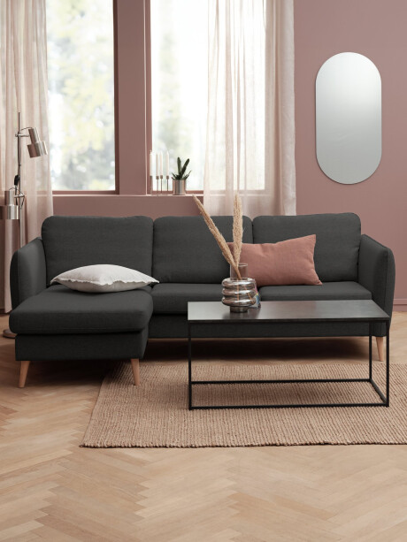 Sofá AAARHUS chaise longue tela gris osc Sofá AAARHUS chaise longue tela gris osc