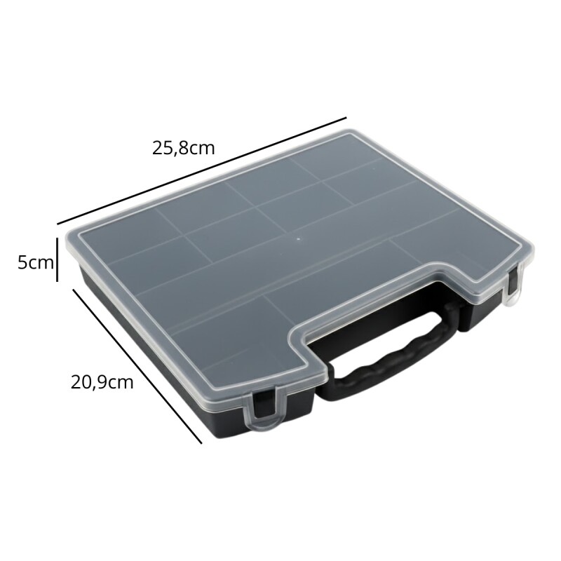Caja Organizadora con Divisiones y Manija TRANSPARENTE