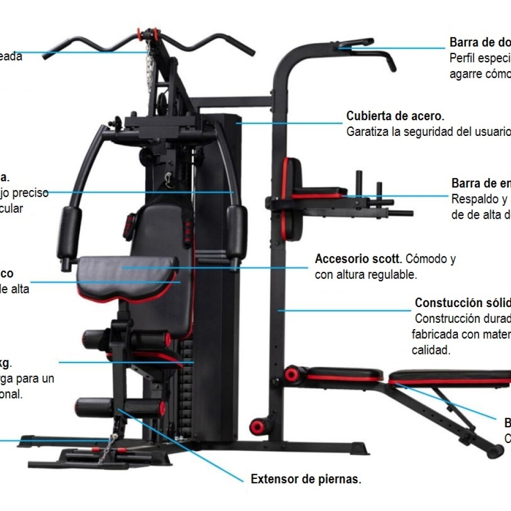 GIMNASIO MULTIFUNCÓN C/ DOBLE ESTACIÓN 3 EN 1 GIMNASIO MULTIFUNCÓN C/ DOBLE ESTACIÓN 3 EN 1