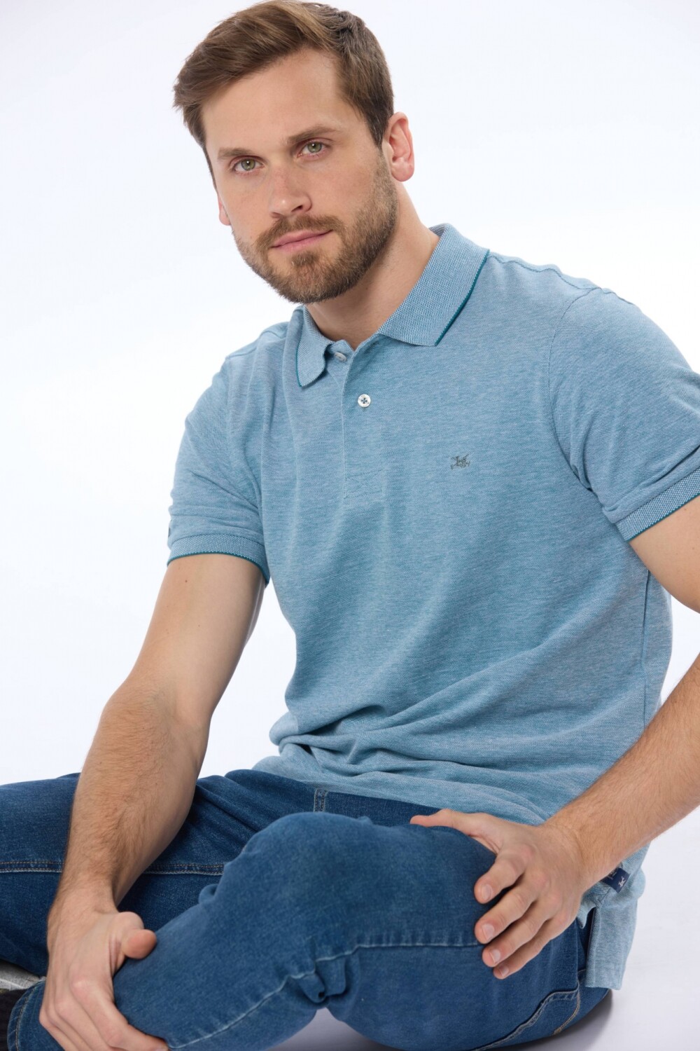 REMERA POLO LISA PIQUÉ Petroleo
