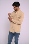 Sobrecamisa de gabardina Beige