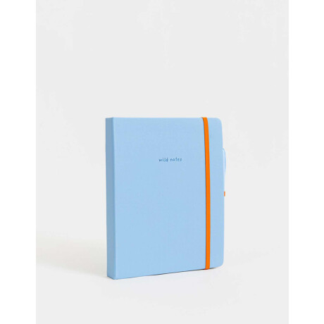 Set De Cuaderno A5 De Pu Con Lapicera Y Pizarra Borrable Azul Celeste