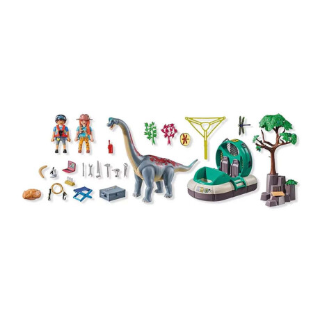 Exploradores Con Aerodeslizador De Dinosaurio Braquiosaurio Playmobil 97 Piezas