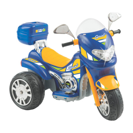 Moto A Batería Con Reversa Luces Y Sonido + Casco Azul