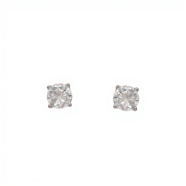 Caravanas Circulo-Plata 925-Piedra Zirconia-CA3104 conpiedra
