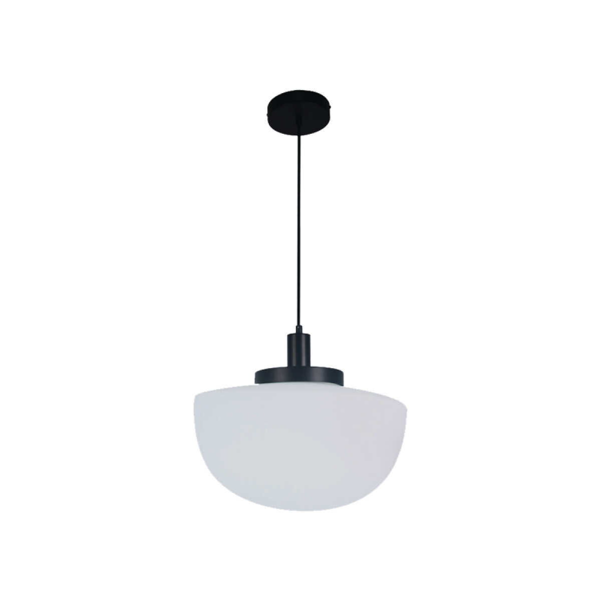 Lámpara colg. metal negro y vidrio opal E27 Ø350mm - IX9568 