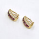 Caravanas En Oro 18K, Brillantes Y Rubies Caravanas En Oro 18K, Brillantes Y Rubies