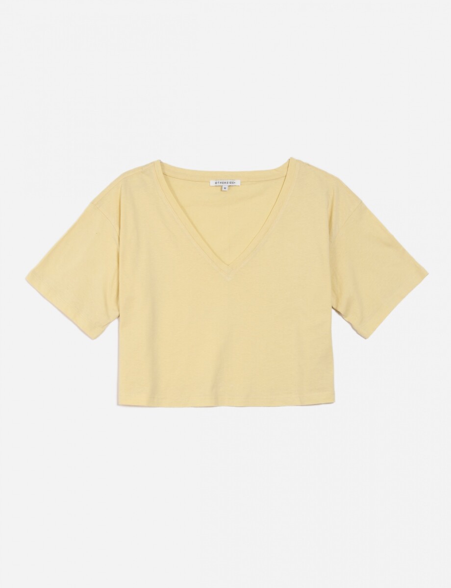 Crop top escote en V - Amarillo 