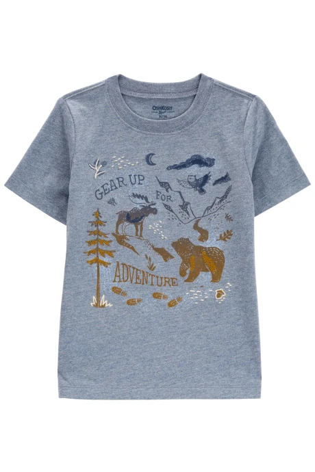 Remera de algodón, manga corta, estampa aventura Remera de algodón, manga corta, estampa aventura