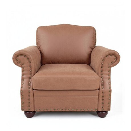 SOFÁ SILLÓN 1 CUERPO NUBUCK - CON TACHAS BEIGE