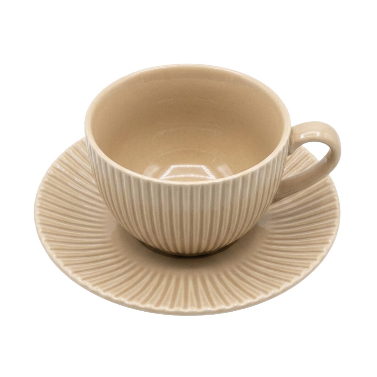 TAZA C/PLATITO BEIGE COMB 200ML 
