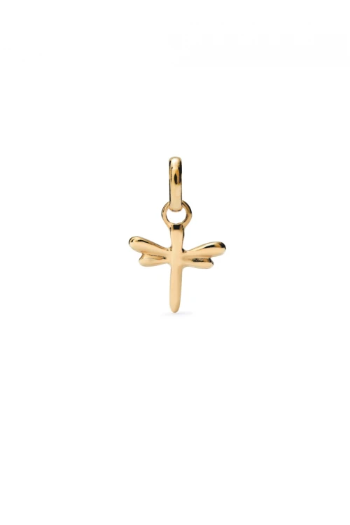 CHARM DE ALEACIÓN DE METALES BAÑADOS EN ORO 18K CON FORMA DE LIBÉLULA Charm