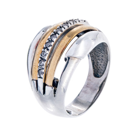 Anillo de plata 925 y double con circonia Anillo de plata 925 y double con circonia