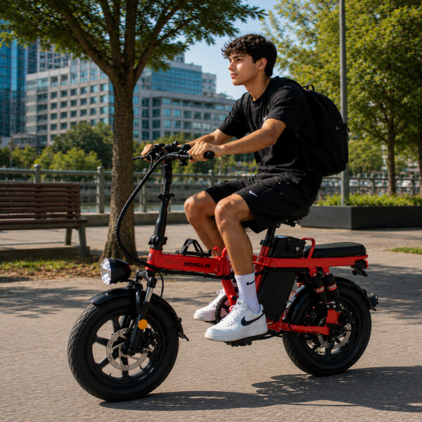Bicicleta Eléctrica Sg04 Pl 16" 500w 100kg 35kmh ROJO