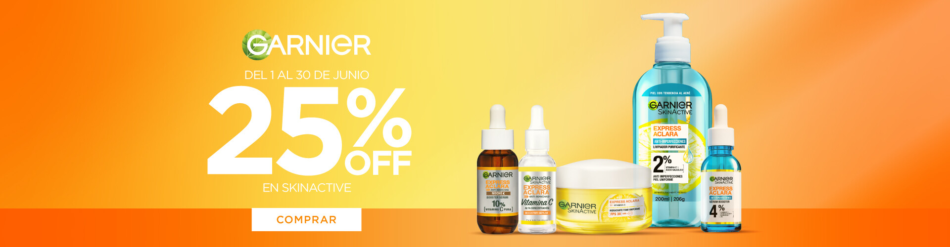 Skin Garnier 25% off.