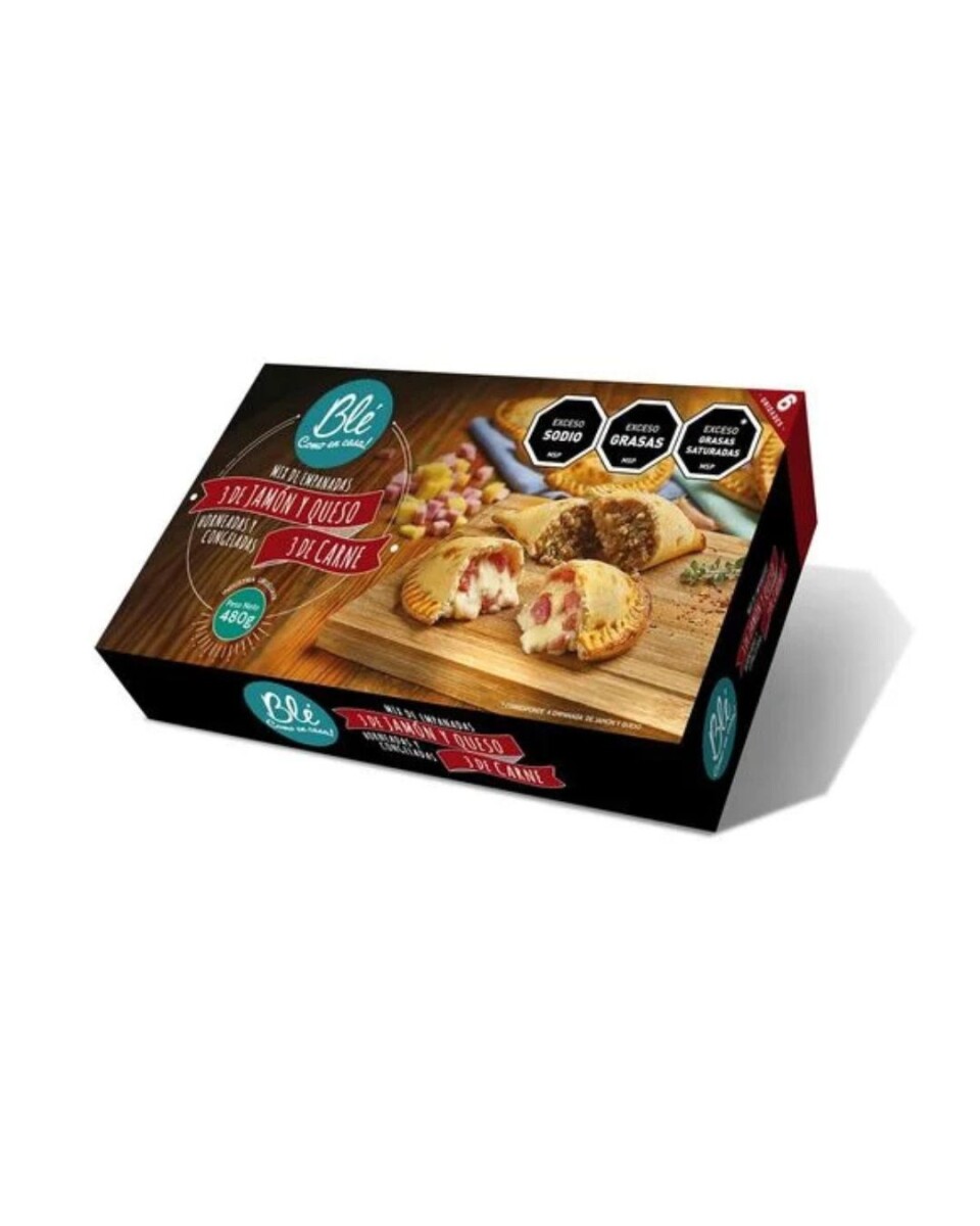 EMPANADAS MIX 3 DE JAMÓN Y QUESO 3 DE CARNE X 6 BLE 