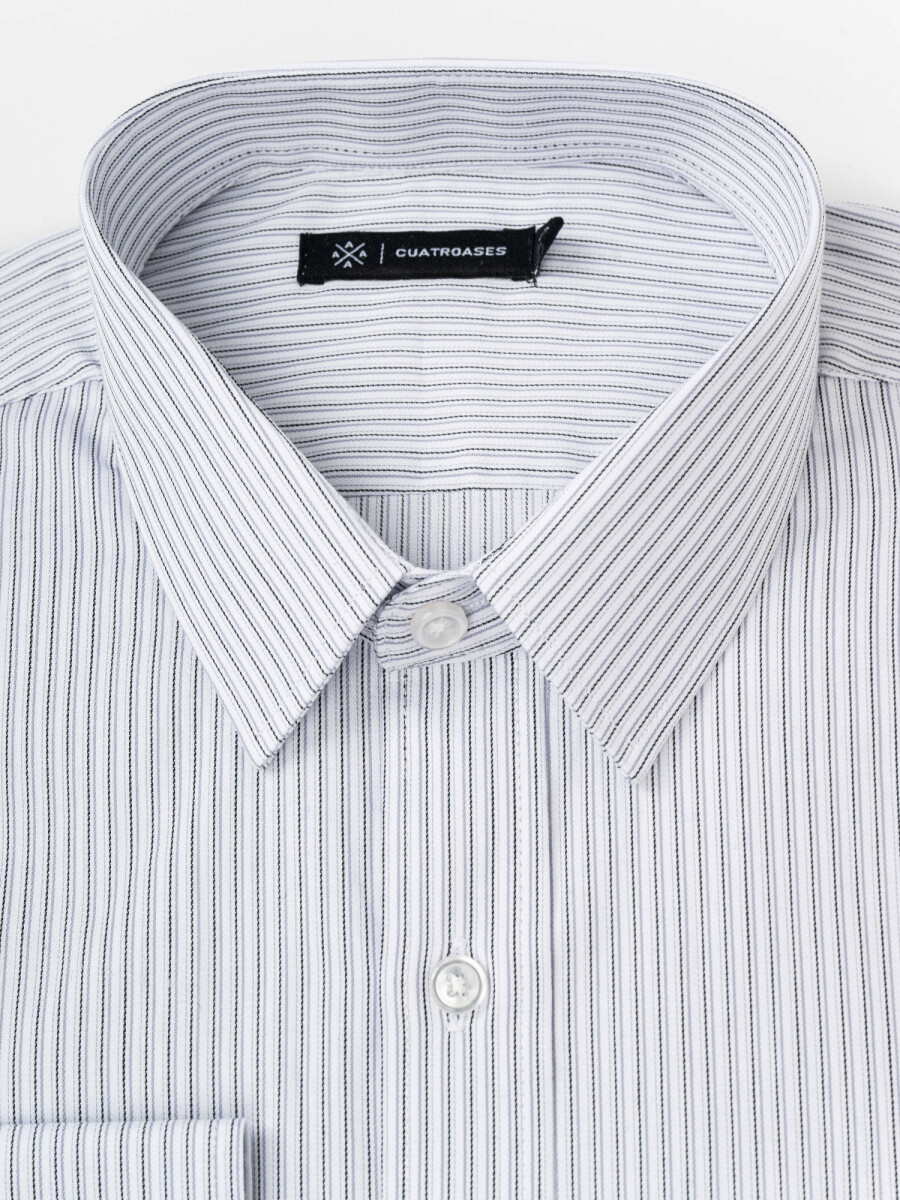 Camisa m/l fantasía - gris 