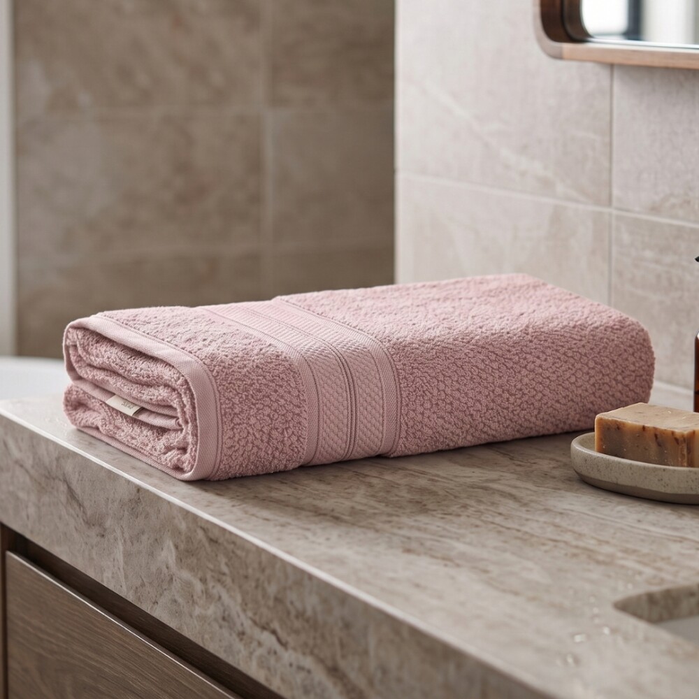 Toalla De Baño 70 X 135 Nuvia 100% Algodón - Karsten Rosa