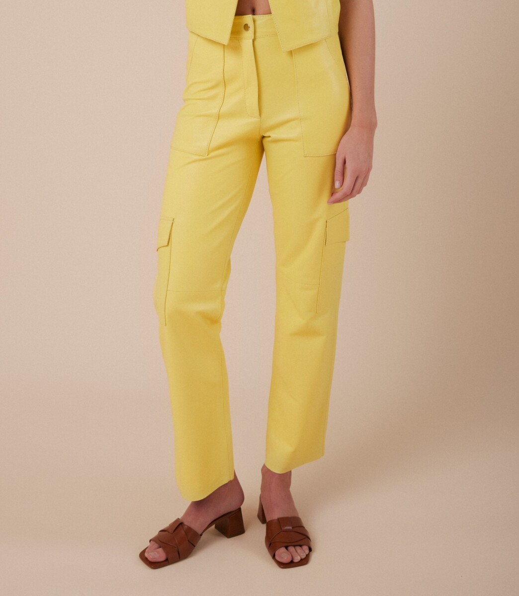 PANTALON CUERO CARGO INA - LIMON 