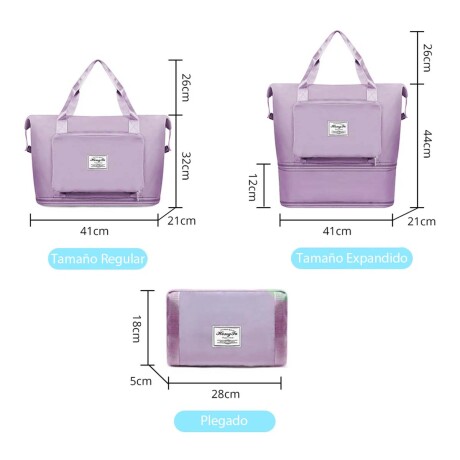 Bolso de Viaje p/Mano Valija Expansible Plegable Impermeable Lila