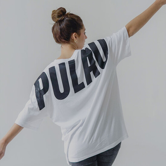 Remera Pulau Boxy Back Blanco