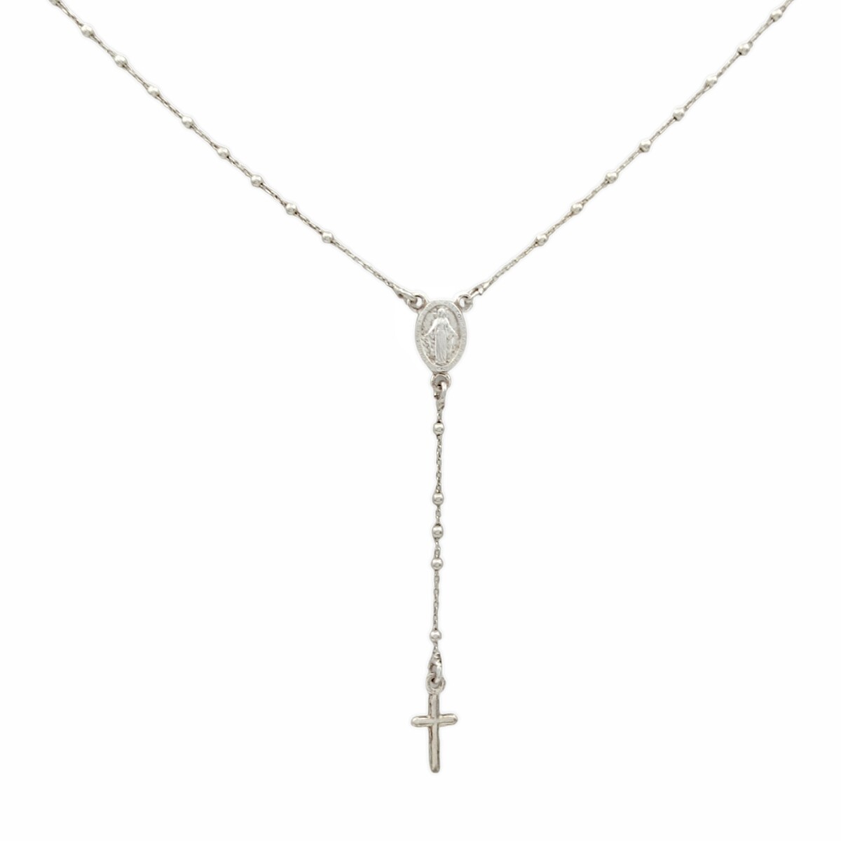 Rosario Virgen Milagrosa - Plata 925 - Sin Piedra - RO3014 - sinpiedra 