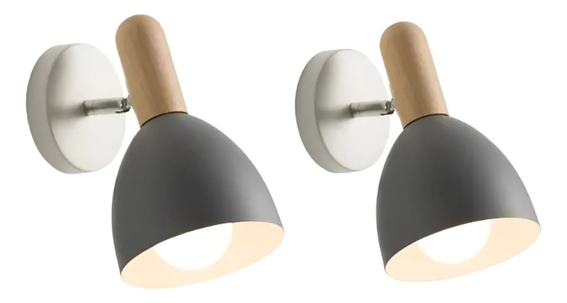 Pack X2 Aplique Gris De Pared Nordico Domo 