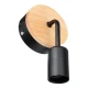 Aplique Pared Nordico Metal Madera Vintage Negro