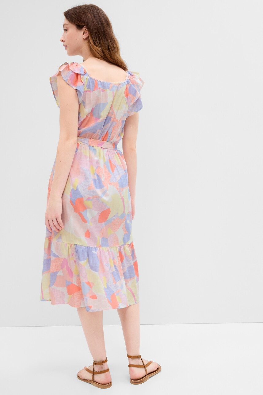 Vestido Midi Mujer Sp Abstract Floral