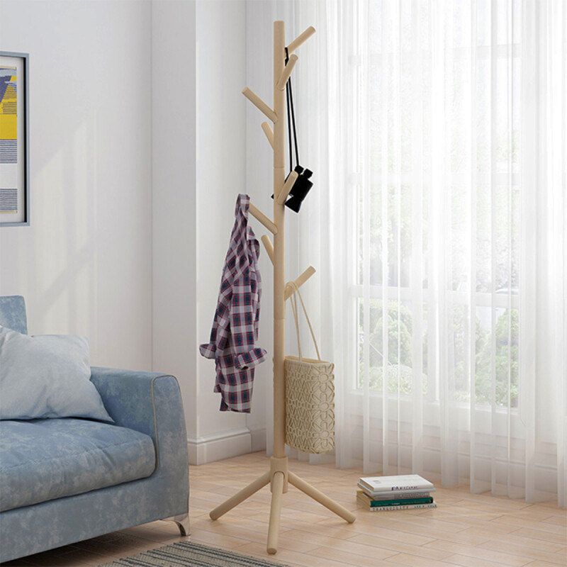 Perchero de pie madera 175 cm MARRON CLARO