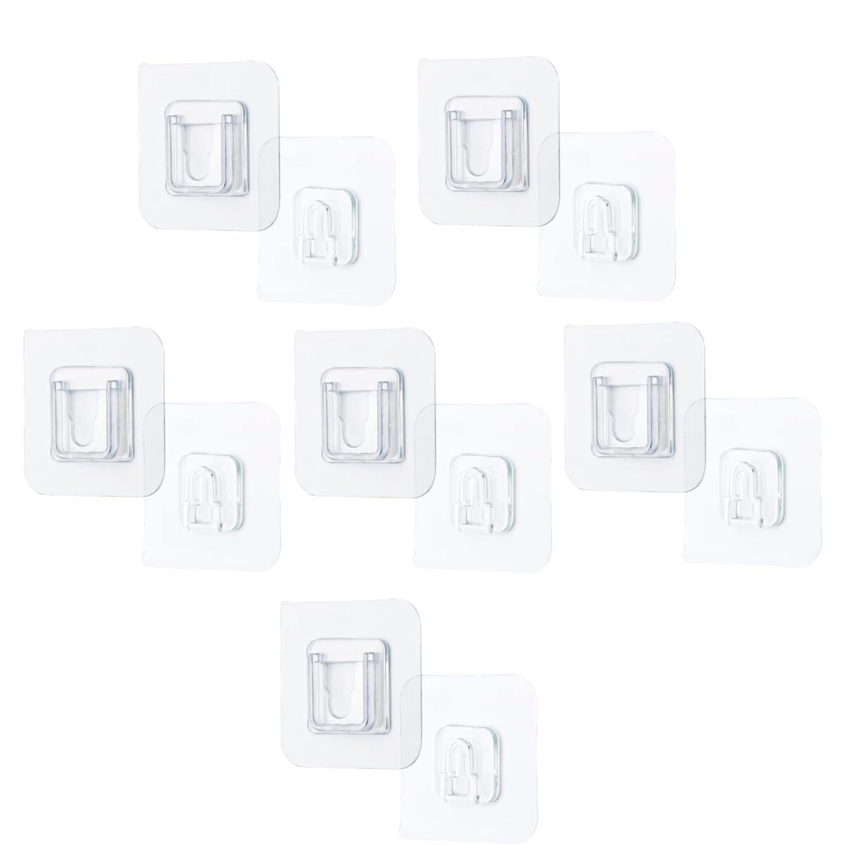 Set x6 ganchos adhesivos para pared encastrable 